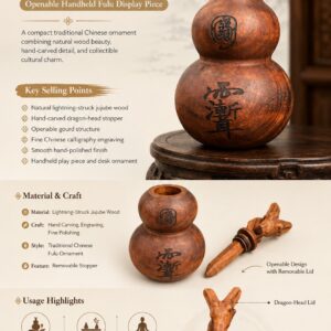 Dragon Head Gourd Ornament Wood Sculpture, approved main product view.