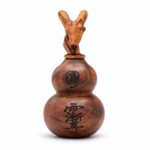 Dragon Head Gourd Ornament Wood Sculpture, approved main product view.