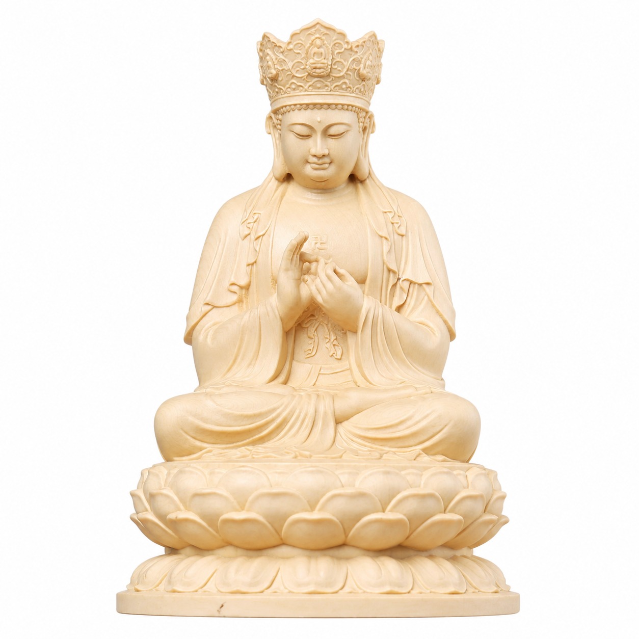 Vairocana Buddha Wood Statue, approved main product view.