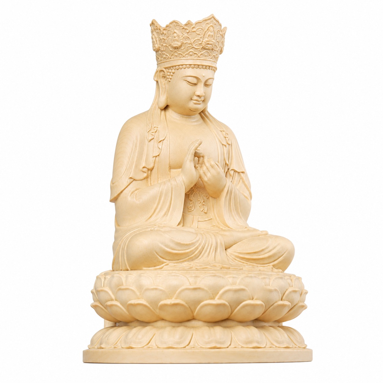 Vairocana Buddha Wood Statue, approved main product view.