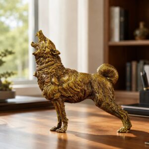 Dog Brass Sculpture, approved hero product view.