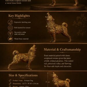 Dog Brass Sculpture, approved detail product view.