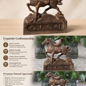Horse Wood Statue, approved detail product view.