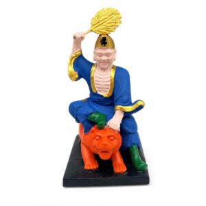Painted Jigong Living Buddha Wood Statue, approved main product view.