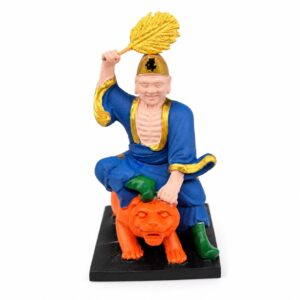 Painted Jigong Living Buddha Wood Statue, approved main product view.