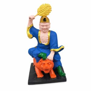 Painted Jigong Living Buddha Wood Statue, approved main product view.