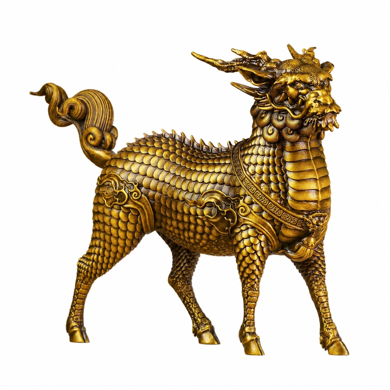 Qilin Beast Brass Statue, approved main product view.
