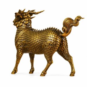 Qilin Beast Brass Statue, approved main product view.