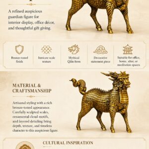 Qilin Beast Brass Statue, approved main product view.
