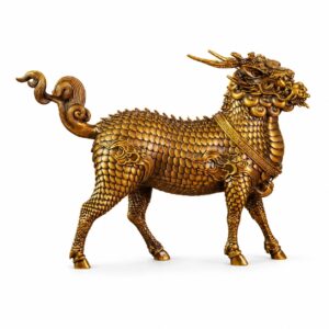 Qilin Beast Brass Statue, approved main product view.