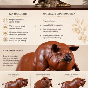 Charging Pig Brass Sculpture, approved main product view.