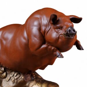 Charging Pig Brass Sculpture, approved main product view.