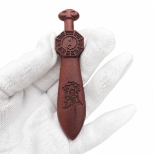 Sword Ornament Ziwei Charm Wood Sculpture, approved main product view.