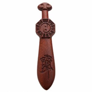 Sword Ornament Ziwei Charm Wood Sculpture, approved main product view.