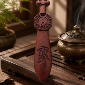Sword Ornament Ziwei Charm Wood Sculpture, approved scene product view.