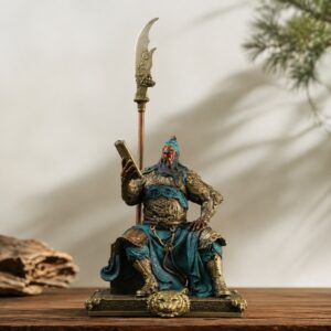 Guan Gong Reading Spring Autumn Annals Copper Alloy Statue, approved hero product view.