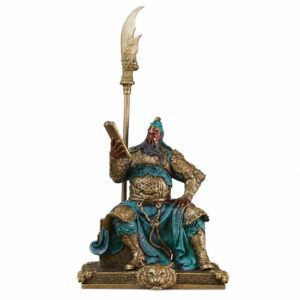 Guan Gong Reading Spring Autumn Annals Copper Alloy Statue, approved main product view.