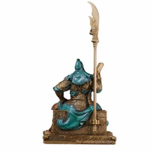 Guan Gong Reading Spring Autumn Annals Copper Alloy Statue, approved main product view.
