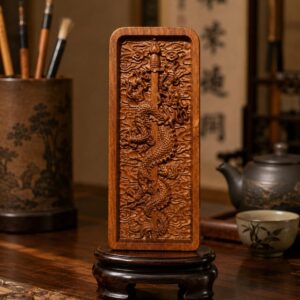Five Wood Token Ornament, approved scene product view.