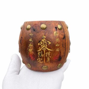 Dharma Drum Ornament Desktop Wood Figurine, approved main product view.