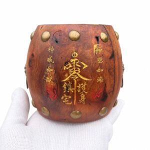 Dharma Drum Ornament Desktop Wood Figurine, approved main product view.