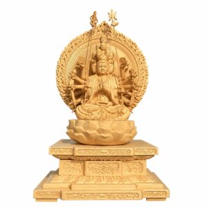 Eleven Faced Thousand Armed Bodhisattva Wood Statue, approved main product view.