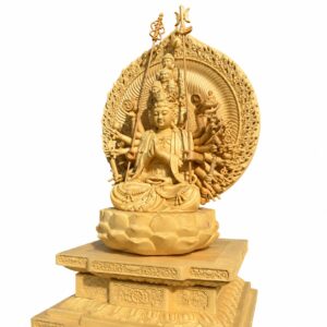 Eleven Faced Thousand Armed Bodhisattva Wood Statue, approved main product view.