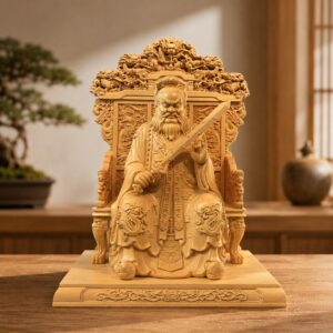 Zhang Daoling of Longhu Mountain Wood Statue, approved hero product view.