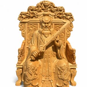 Zhang Daoling of Longhu Mountain Wood Statue, approved main product view.