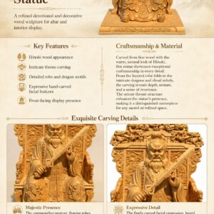 Zhang Daoling of Longhu Mountain Wood Statue, approved main product view.