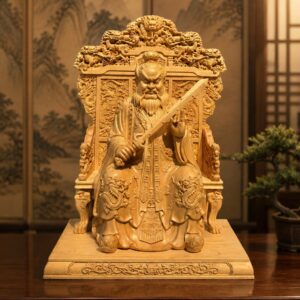 Zhang Daoling of Longhu Mountain Wood Statue, approved main product view.