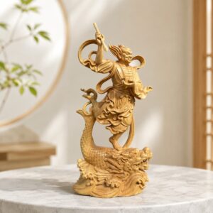 Kui Xing Wood Statue, approved hero product view.