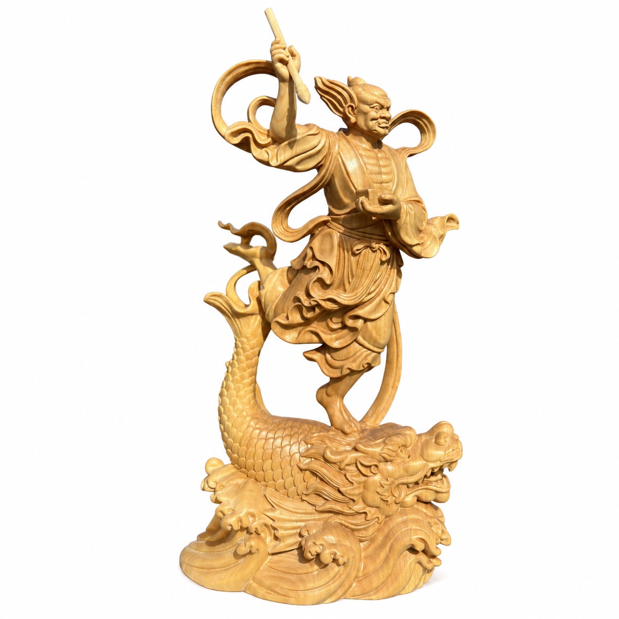 Kui Xing Wood Statue, approved main product view.