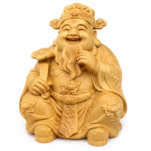 Caishen Wood Statue, approved main product view.