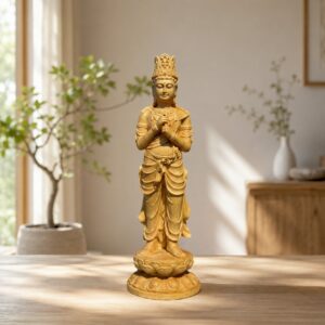 Approved product image of Vairocana Buddha Wood Statue. Inspect the listed facts separately.