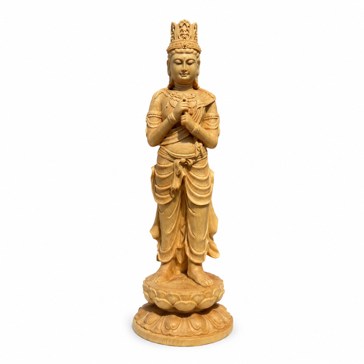 Approved product image of Vairocana Buddha Wood Statue. Inspect the listed facts separately.