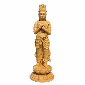 Approved product image of Vairocana Buddha Wood Statue. Inspect the listed facts separately.