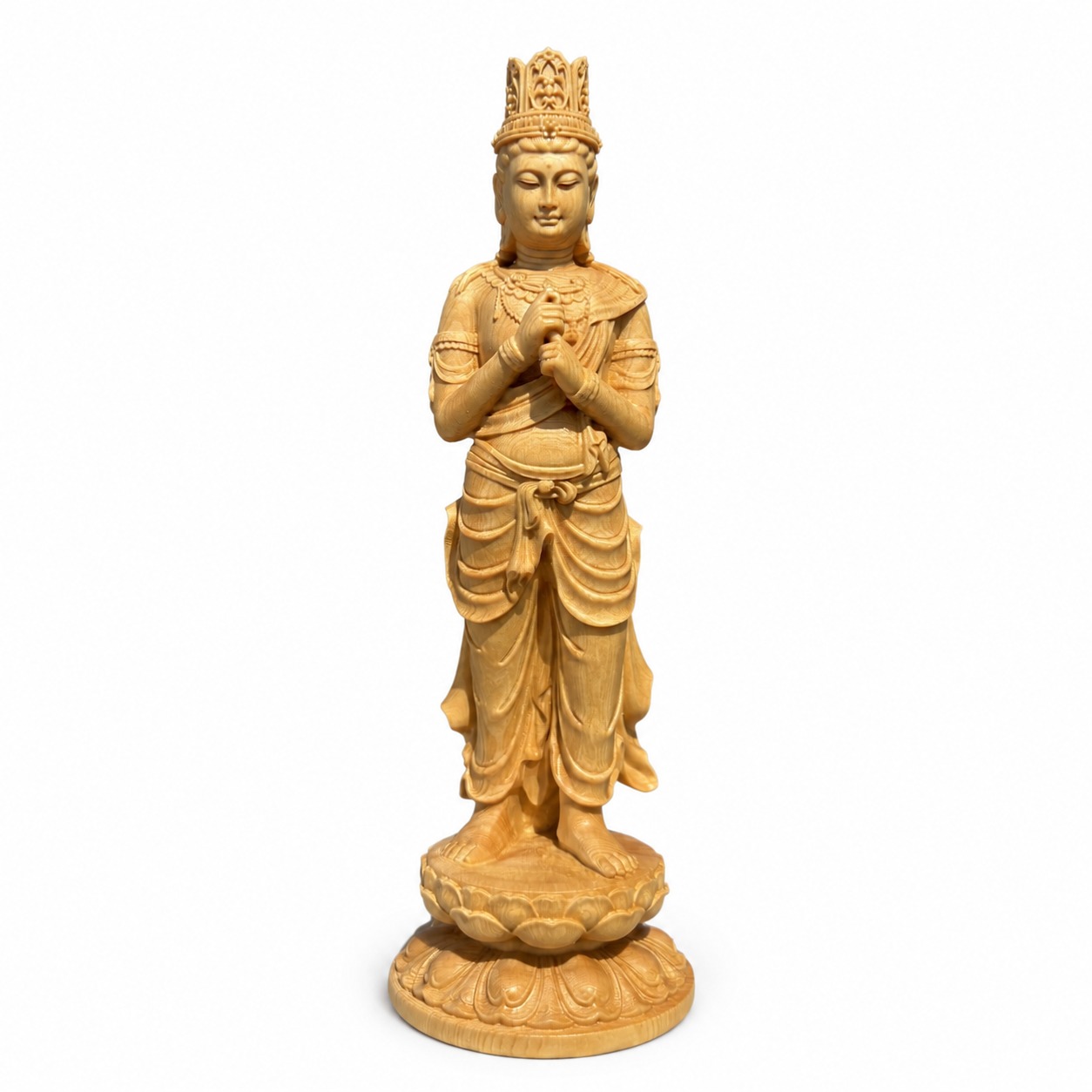 Approved product image of Vairocana Buddha Wood Statue. Inspect the listed facts separately.