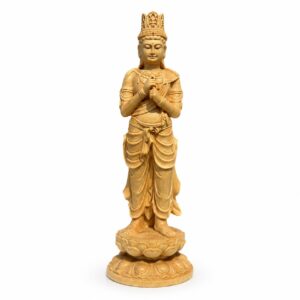 Approved product image of Vairocana Buddha Wood Statue. Inspect the listed facts separately.