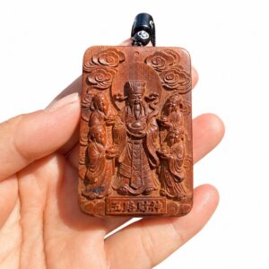Five Road Gods Wood Pendant Amulet, approved main product view.
