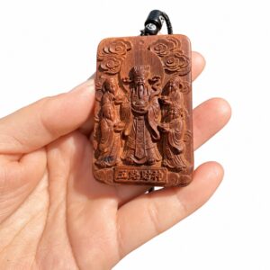 Five Road Gods Wood Pendant Amulet, approved main product view.