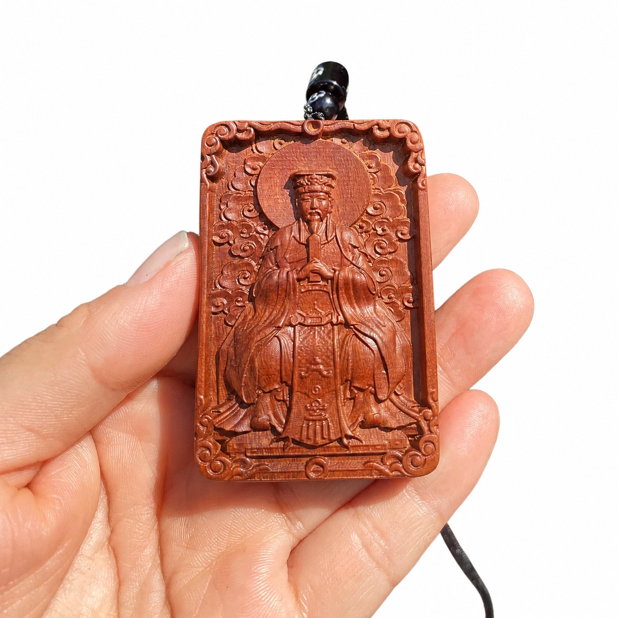 Baosheng Dadi and Ziwei Dadi Double Sided Wood Pendant, approved main product view.