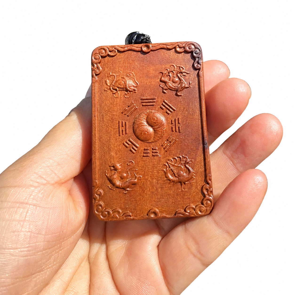 Baosheng Dadi and Ziwei Dadi Double Sided Wood Pendant, approved main product view.