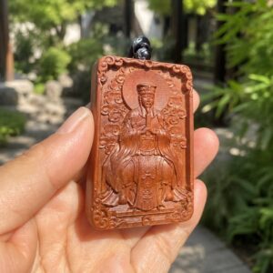 Baosheng Dadi and Ziwei Dadi Double Sided Wood Pendant, approved scene product view.