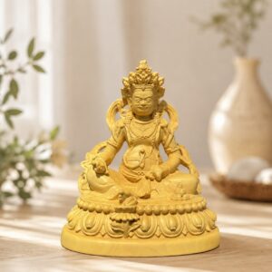 Approved product image of Yellow Jambhala Wood Statue. Inspect the listed facts separately.