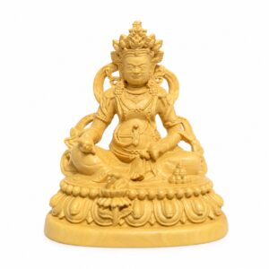 Approved product image of Yellow Jambhala Wood Statue. Inspect the listed facts separately.