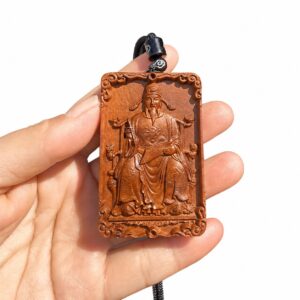 Wenchang Emperor Wood Pendant, approved main product view.