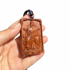Wenchang Emperor Wood Pendant, approved main product view.