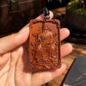 Wenchang Emperor Wood Pendant, approved scene product view.