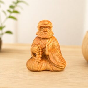 Bodhidharma Wood Statue, approved hero product view.